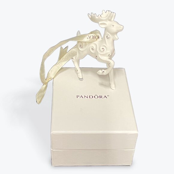 Pandora 2017 Limited Edition Porcelain Reindeer Ornament - Picture 11 of 14